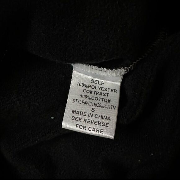 Kittenish Animal Print Color Block Oversized 1/4 Zip Cropped Pullover Small - Picture 10 of 11